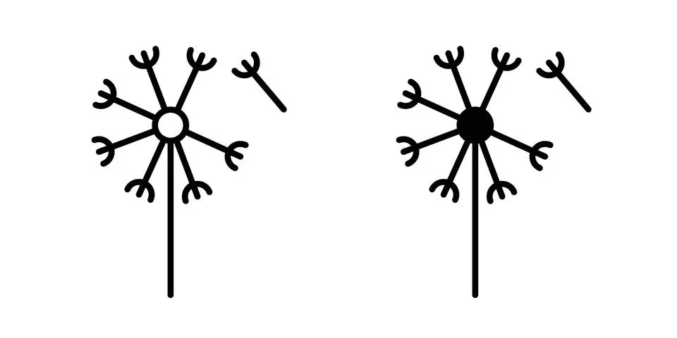 Dandelion icon design. Simple Vector illustrations.. イラスト素材