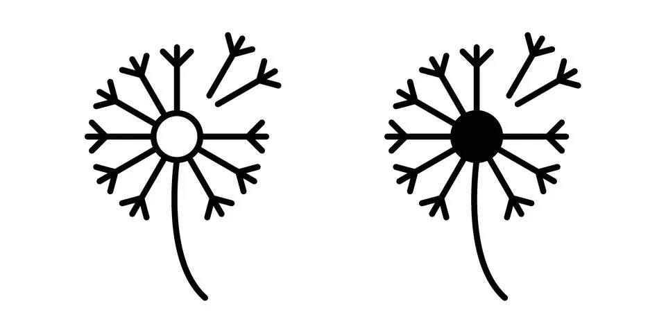 Dandelion icon set, collection of vector icons Stock Illustration