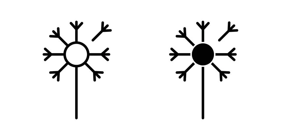Dandelion icon set. Vector EPS 10 Stock Illustration