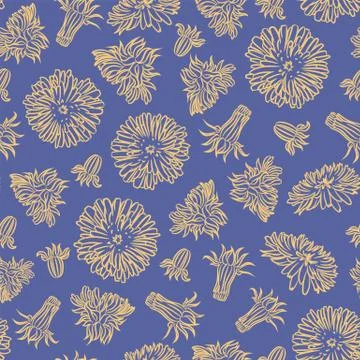DANDELION PAPER Plant Seamless Pattern Vector Illustration Stock Illustration