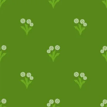 Dandelion pattern seamless. blowball background. flowers texture Stock Illustration
