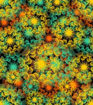 Dandelion pattern seamless. blowball background. flowers texture Stock Illustration