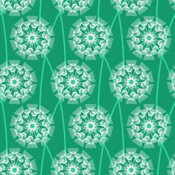 Dandelion pattern seamless. blowball background. flowers texture Stock Illustration