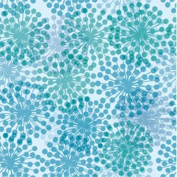 Dandelion seamless background in soft blue tones. Stock Illustration
