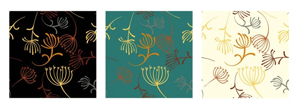 Dandelion seamless pattern for decoration design. Decorative dandelion wallpa Stock Illustration