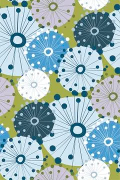 Dandelion seamless pattern vector floral design primitive scandinavian Stock Illustration