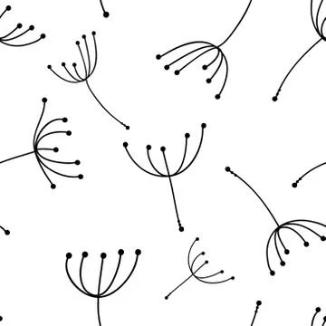 Dandelion seamless pattern for your design Stock Illustration