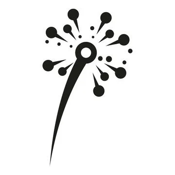 Dandelion seed head abstract exploding icon design Stock Illustration