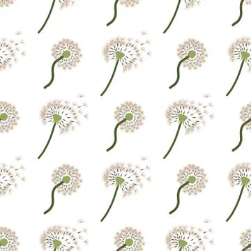 Dandelion seed seamless pattern, great design for fabric, wallpaper, background. Stock Illustration