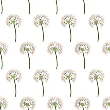 Dandelion seed seamless pattern, great design for fabric, wallpaper, background. Stock Illustration