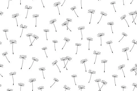 Dandelion seeds flying seamless pattern texture abstract repeat wallpaper Stock Illustration