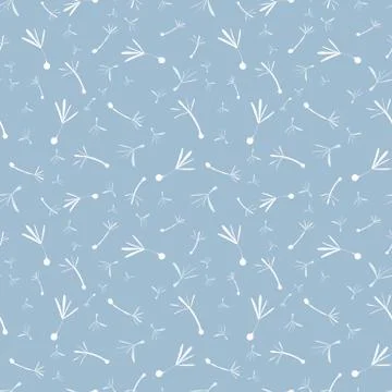 Dandelion seeds seamless vector pattern Stock Illustration