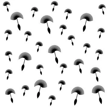 Dandelion seeds on white background Stock Illustration