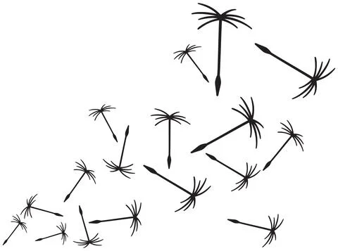 Dandelion seeds in the wind Stock Illustration