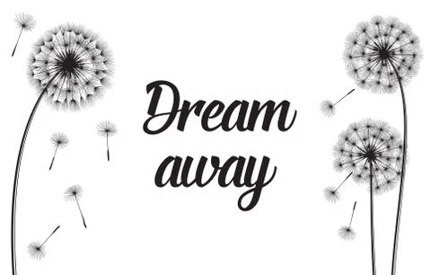 Dandelion silhouette Stock Illustration