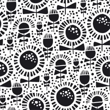 Dandelion silhouette seamless pattern Illustrazione stock