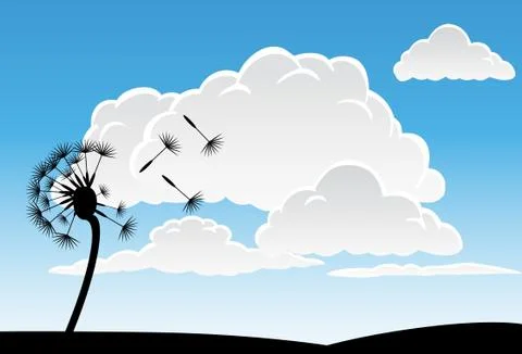 Dandelion sky Stock Illustration