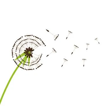Dandelion in the wind. Vector background Stock Illustration