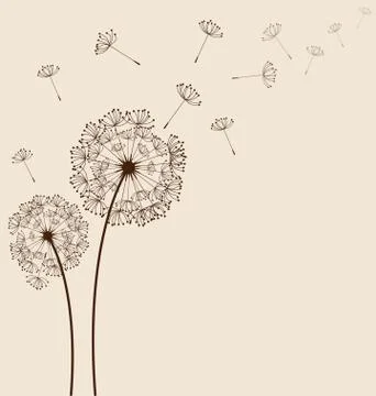 Dandelions background vector Stock Illustration
