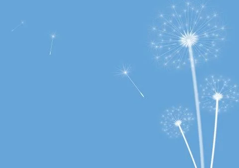 Dandelions Blue Stock Illustration