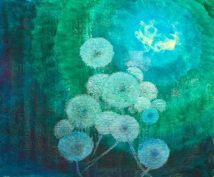 Dandelions at dusk Stock Illustration