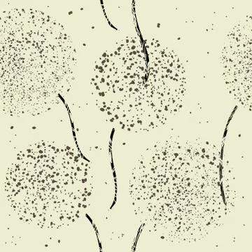Dandelions seamless pattern Stock Illustration