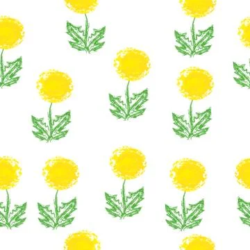 Dandelions on white background Stock Illustration