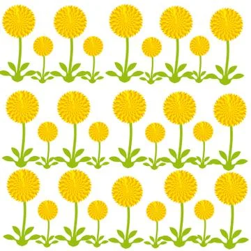 Dandelions on white background Stock Illustration