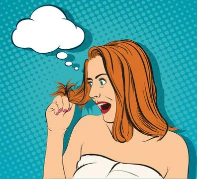 Dandruff and split ends Stock Illustration