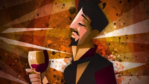 Dandy man drinking wine 库存影片 342367612