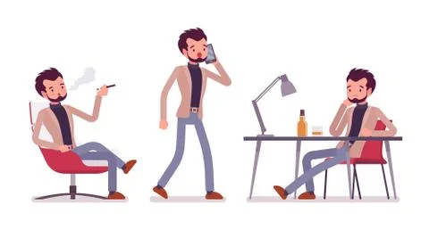 Dandy office scences Stock Illustration