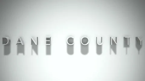 Dane County 3D title animation with shadows on a white background Stock Footage 296049933