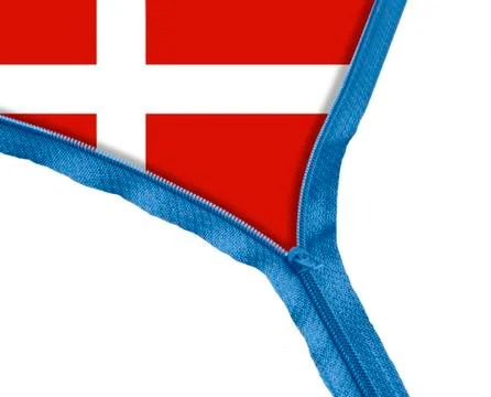 Danemark flag under zipper Stock Illustration