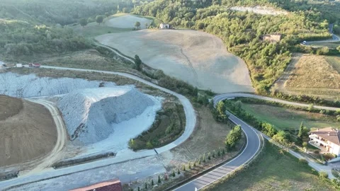Danesi clay quarry beside the SP4 road to Vernasca in Lugagnano Val d'Arda Video stock 345730179