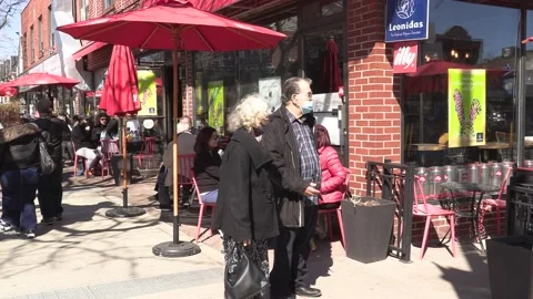 The Danforth Greektown in Toronto Canada on a nice sunny day Stockbeeldmateriaal 150773909