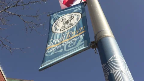 The Danforth Greektown in Toronto Canada on a nice sunny day Stockbeeldmateriaal 150773962