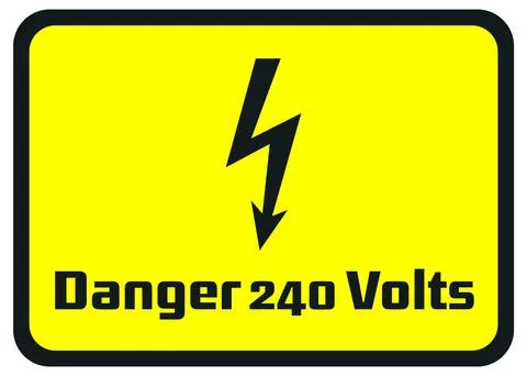 Danger 240 Volts Hazard Warning Signs Stock Illustration