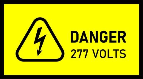 Danger 277 Volts Hazard Warning Signs vector Stock Illustration