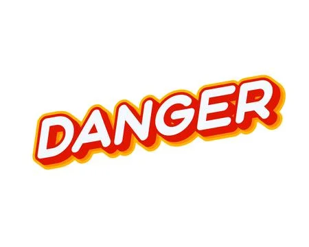 Danger 3D editable and isolated on white colourful text effect design vector. Stock Illustration