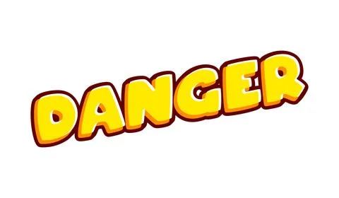 Danger 3D editable and isolated on white colourful text effect design vector. 스톡 일러스트