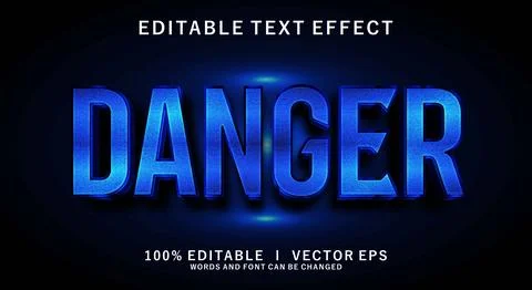 Danger 3d vector text effect with modern style design Stock Illustration