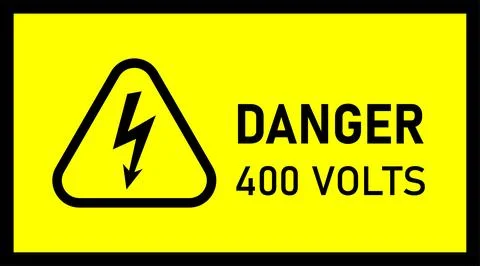 Danger 400 Volts Hazard Warning Signs vector Stock Illustration