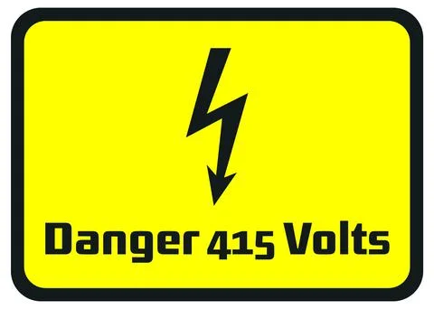 Danger 415 Volts Hazard Warning Signs Stock Illustration