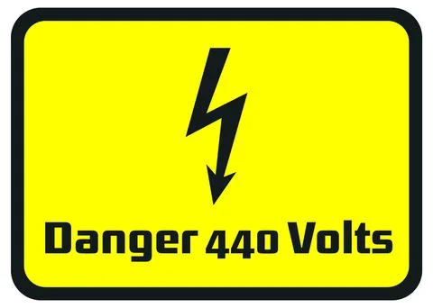Danger 440 Volts Hazard Warning Signs Stock Illustration