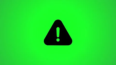 Danger alert 3D animation with an exclamation mark icon on a green screen b.. Vídeo Stock 346496550