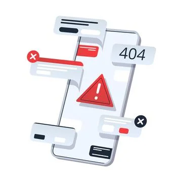 Danger alert, dangerous warning concept. Smartphone with error information Stock Illustration