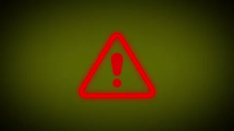 Danger alert motion graphic loop animation, red glowing triangle caution wa.. Stock Footage 341229066