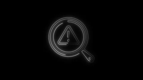 Danger alert searching digital neon glowing sign zooming in and out animati.. Stock Footage 345549554