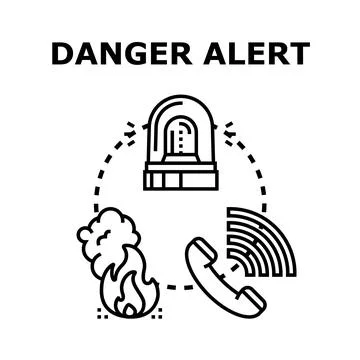 Danger alert warning notification emergency concept Stock Illustration