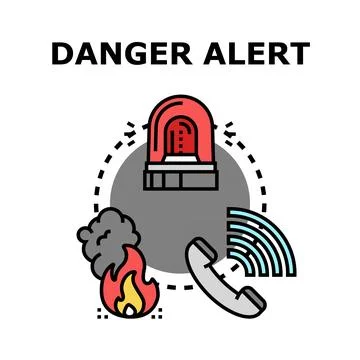 Danger alert warning notification emergency concept Stock Illustration